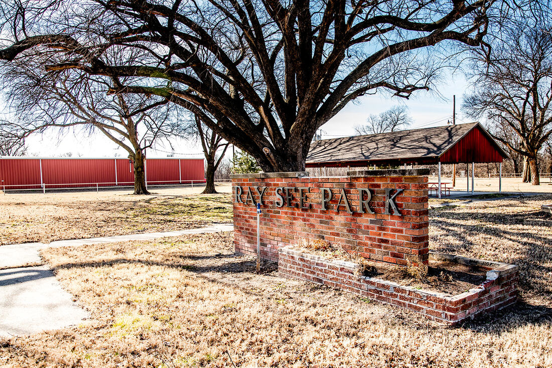 Ray See Park Sign in Tonkawa, Oklahoma
